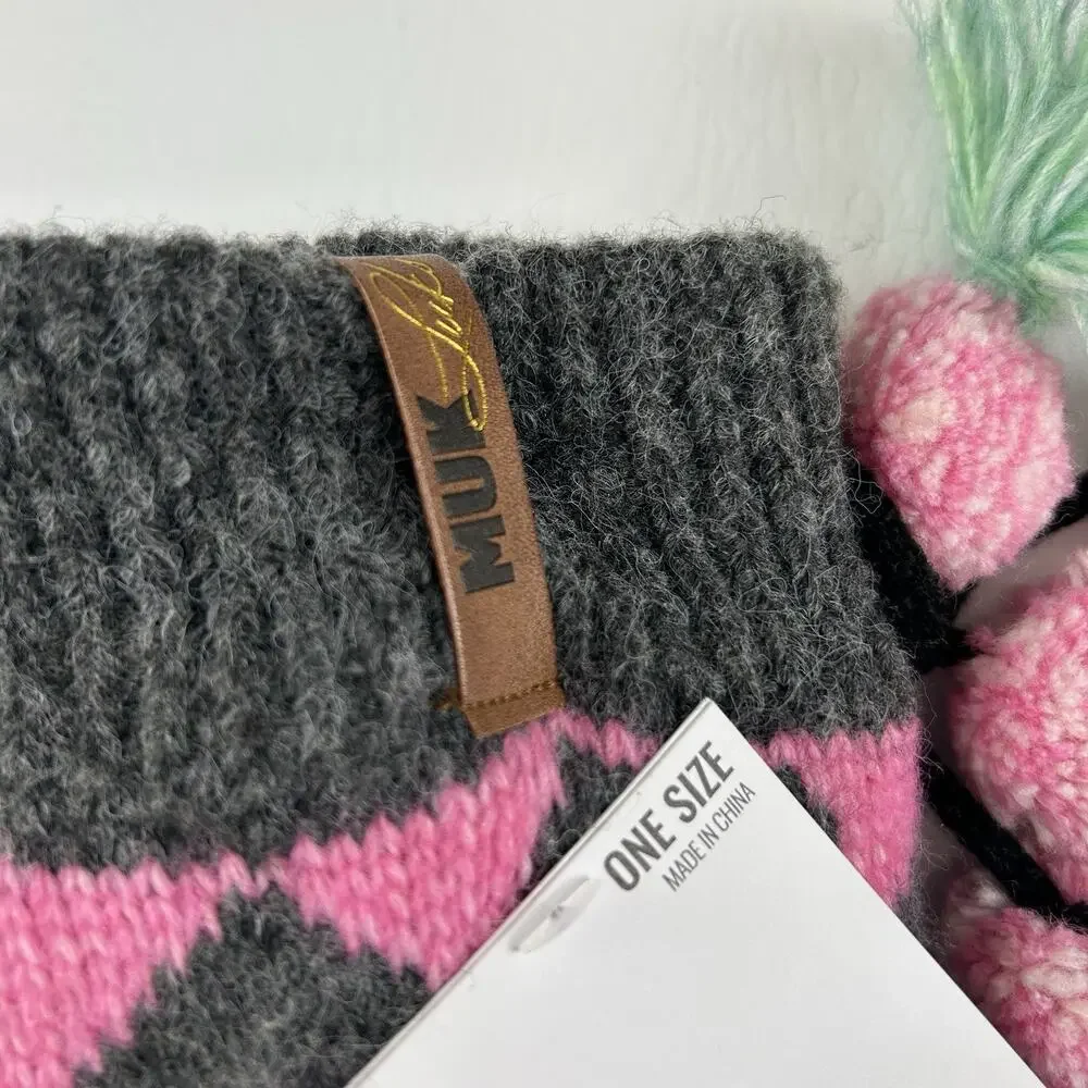 MUK LUKS Luxe Collection Cottage Socks Womens 6-10 Non Slip NWT